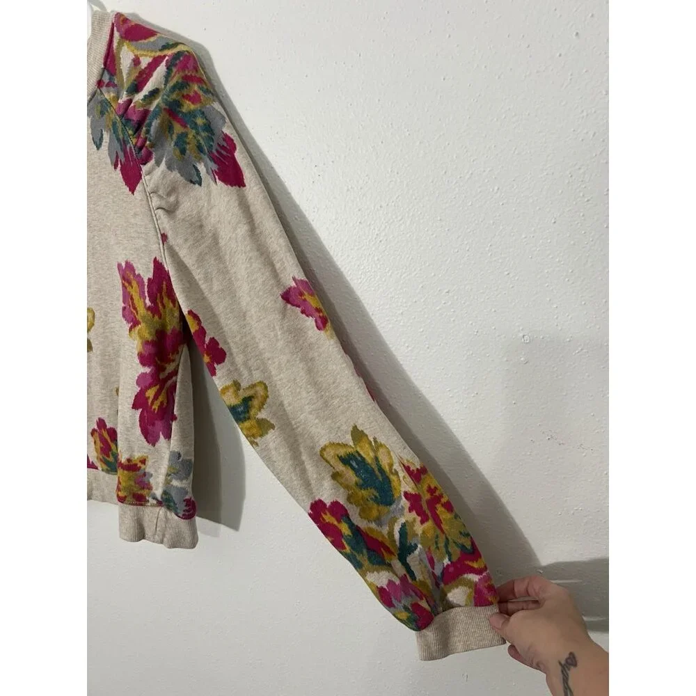 Anthropologie Saturday Sunday Edita Floral Crewneck Sweatshirt Size Small - Picture 5 of 15